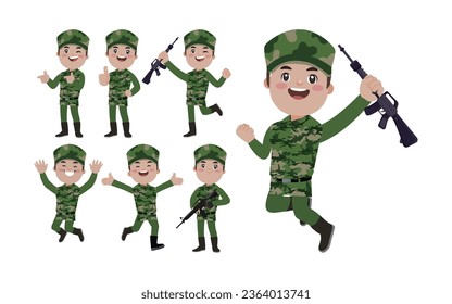 Soldado con diferentes poses