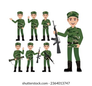 Soldado con diferentes poses