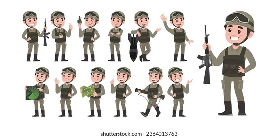 Soldado con diferentes poses