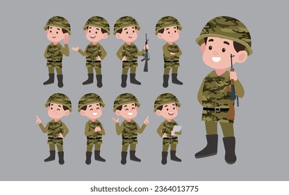 Soldado con diferentes poses