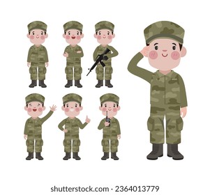 Soldado con diferentes poses