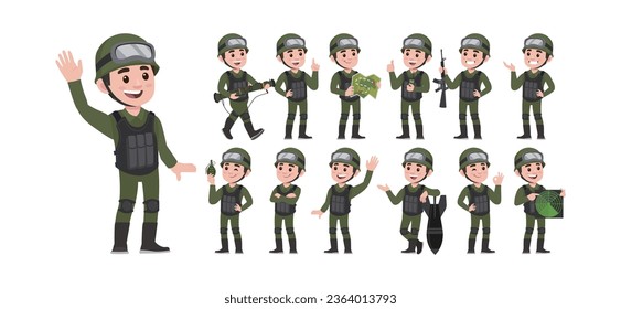 Soldado con diferentes poses