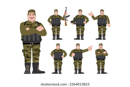 Soldado con diferentes poses