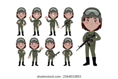 Soldado con diferentes poses