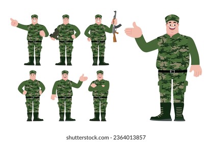Soldado con diferentes poses