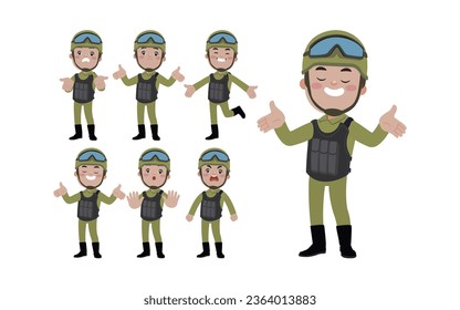 Soldado con diferentes poses
