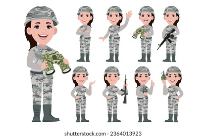 Satz Soldat mit unterschiedlichen Posen