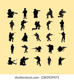 set of soldier military vector