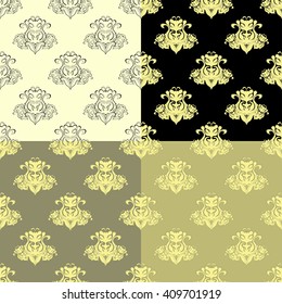 set solemn black brown seamless pattern. vector illustration