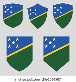 Set der Salomonen-Flagge in Schildform