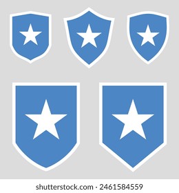 Set of Somalia Flag in Shield Shape