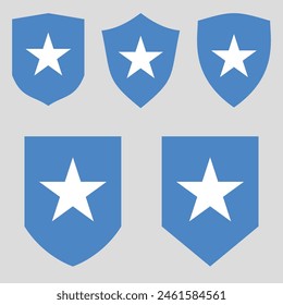 Conjunto de bandera de Somalia en forma de escudo