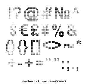 Set of some pixel font symbols