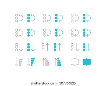 Set of sort icons in flat and line style