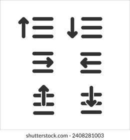 Set of sorting icons. Stock vector illustration isolated on white background.