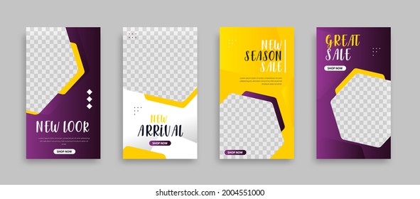 Sosistische Medienvorlage minimalistisch, modern, einfach zu bedienen, editierbar, Story-Vektorgrafik einstellen