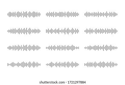 Ajuste el icono de sonido o onda de audio. Onda sonora para medios sociales y aplicación musical. Diseño gráfico vectorial.