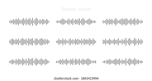 Set sound or audio wave icon. Sound wave for social media and music app. Vector graphic design.