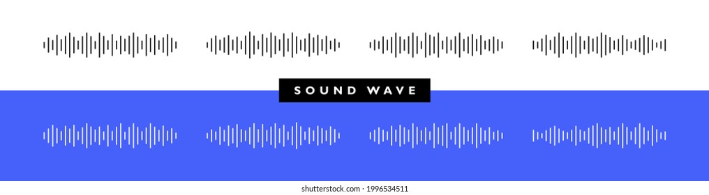 Ajuste el icono de sonido o de onda de audio. Onda de sonido para medios sociales y aplicación musical. Diseño gráfico vectorial.