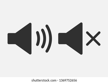 Set sound icon isolated on white background. Vector illustration.