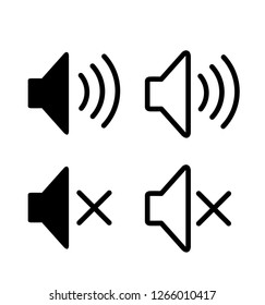 A set of sound icons in a flat style vector illustration isolated on white eps 10