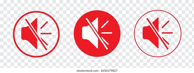 Set of a Sound On and Off Icon Vector. Speaker icon vector. Sound volume mute. Loudspeaker icon Vector Illustration isolated On a white background. Eps 10