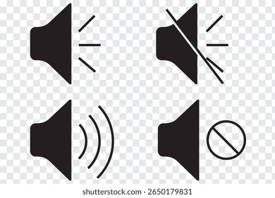 Conjunto de um vetor de ícone de som ligado e desligado. Vetor de ícone de alto-falante. Volume de som sem som. Ícone de alto-falante Ilustração vetorial isolada Em um fundo branco. Eps 10