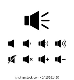 set of sound volume icons. speaker isolated on white background. vector Illustration.