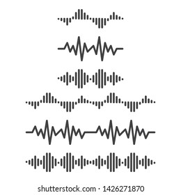 Set of sound wave, frequency. Vector logo icon template