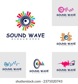 Set of Sound wave logo design concept vector. Sound wave illustration design