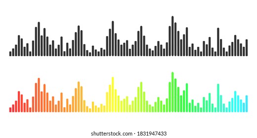 set of Sound waves isolate on white background. 