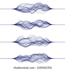 Set of sound waves made by lines. Vector illustration for technology theme design.