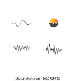 Set Sound waves vector illustration design template