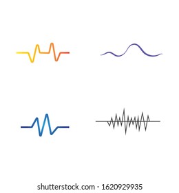 Set Sound waves vector illustration design template