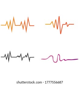 Set Sound waves vector illustration design template