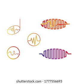 Establecer plantilla de diseño de ilustraciones vectoriales de ondas de sonido