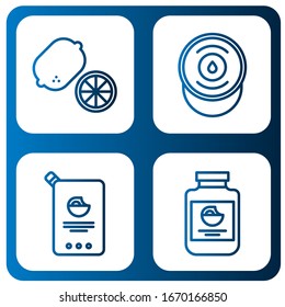 Set of sour icons. Such as Lemon, Sour cream, Mayonnaise , sour icons