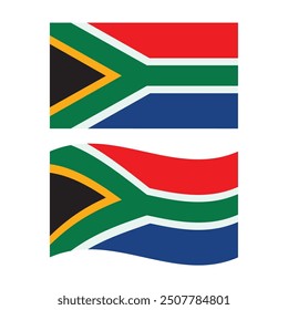 Set Of South Africa Flag Vector Design.