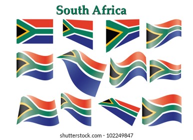 set of South Africa flags vector illustration