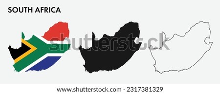 Set of South Africa map isolated on white background, vector illustration design