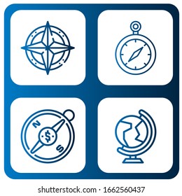 Set of south icons. Such as Compass, World , south icons