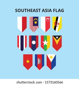 Set of Southeast Asia Flag Icon Template
