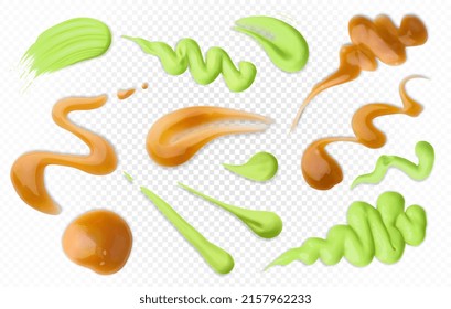 Set soy sauce and wasabi. Vector illustration on a transparent background.