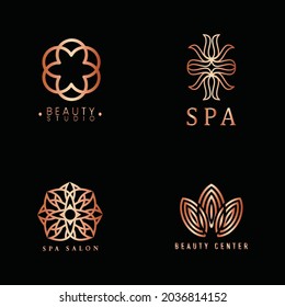 Logotipo del conjunto de spa y belleza