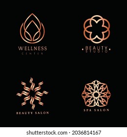 Logotipo del conjunto de spa y belleza