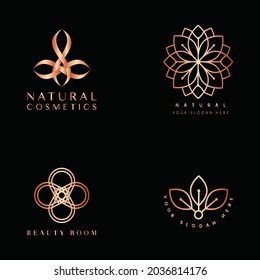 Logotipo del conjunto de spa y belleza