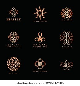 Logotipo del conjunto de spa y belleza
