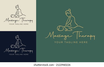 Set of Spa element Hand Drawn Logo with body and Leaves. Logo for spa and beauty salon, boutique, massage therapy, organic shop, relaxation, woman body, interior, yoga, cosmetics, jewelry store