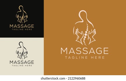 Set of Spa element Hand Drawn Logo with body and Leaves. Logo for spa and beauty salon, boutique, massage therapy, organic shop, relaxation, woman body, interior, yoga, cosmetics, jewelry store