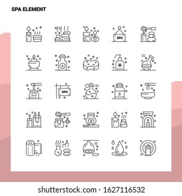 Set of Spa Element Line Icon set 25 Icons. Vector Minimalism Style Design Black Icons Set. Linear pictogram pack.